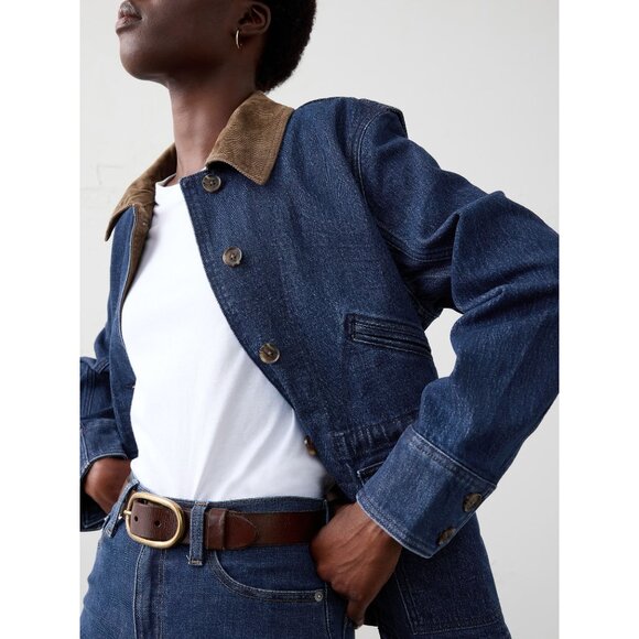 Banana Republic Factory Denim Barn Jacket in Dark Wash - Picture 2 of 5